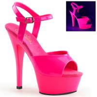 KISS-209UV Pleaser high heels platform sandal neon uv reactive hotpink