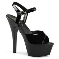 KISS-209VL vegane Pleaser High-Heels Plateausandaletten schwarz Lack