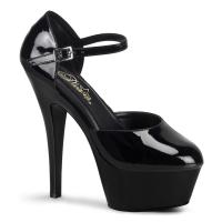 KISS-248 Pleaser High-Heels Plateaupumps schwarz Lack seitlich offen
