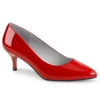 KITTEN-01 Pleaser Pink Label klasischer Damen Pumps Kitten Absatz rot Lack