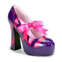 KITTY-32 Funtasma Karneval Damen High Heels Plateaupumps hot pink gestreift Lack