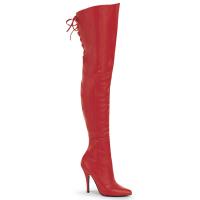 LEGEND-8899 elegante Pleaser Damen High-Heels Overkneestiefel rot Echtleder