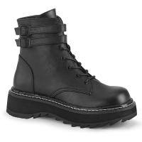 Sale LILITH-152 DemoniaCult vegan platform lace-up ankle boot black matte 38