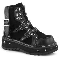 Sale LILITH-278 DemoniaCult platform ankle boot black vegan leather suede buckle straps 40