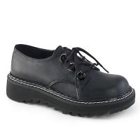 Sale LILITH-99 vegane DemoniaCult Oxford Damen 3-Loch Schnürschuhe schwarz mit Kontrastnaht 41