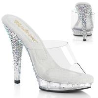 LIP-101CAS Fabulicious High Heels Plateaupantoletten Kaskaden Strass Optik klar