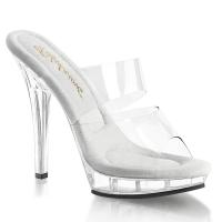 Sale LIP-102 Fabulicious High-Heels Doppelriemchen Plateaupantoletten transparent 39