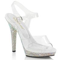LIP-108DM Fabulicious high heels ankle strap sandal transparent multi color rhinestones