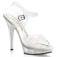 LIP-108MG Fabulicious high heels ankle strap sandal transparent with mini glitters