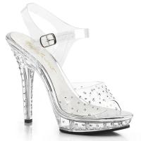 LIP-108RS Fabulicious high heels ankle strap sandal transparent rhinestones overall