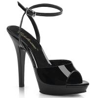 LIP-125 Fabulicious High-Heels Fesselriemchen Plateausandaletten schwarz Lack