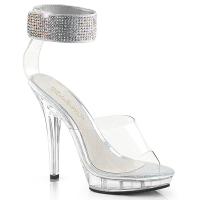 LIP-142 Fabulicious high heels platform sandal clear wide ankle band with rhinestones