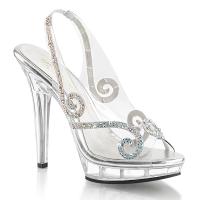 LIP-149 Fabulicious High-Heels Plateau Slingback Sandaletten klar mit AB-Strass