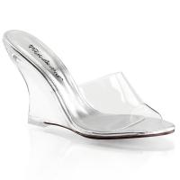 LOVELY-401 Fabulicious elegante Damen Pantoletten Peep Toe zehenfrei transparent