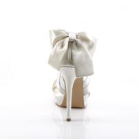 LUMINA-29 Fabulicious Damen Kreuz Riemen Plateau Sandaletten elfenbein Satin