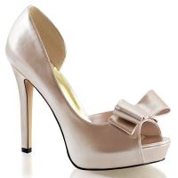 LUMINA-32 Fabulicious Damen High Heels Peep Toe Plateaupumps champagner Lack