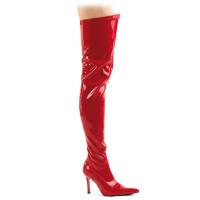 LUST-3000 Funtasma High-Heels Stilettoabsatz Overkneestiefel rot Stretchlack