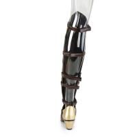 Sale MAIDEN-8830 Funtasma Overknee Klettverschluss Schnallen Stiefel braun gold 39