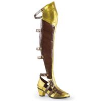 Sale MAIDEN-8830 Funtasma Overknee Klettverschluss Schnallen Stiefel braun gold 39