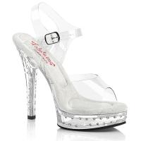 MAJESTY-508SDT Fabulicious vegan high heels comfirt width ankle strap sandal clear rhinestones