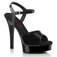 MAJESTY-509 Fabulicious vegan platform comfort width ankle strap sandal black