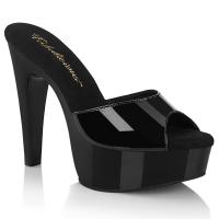 MARTINI-501 Fabulicious vegan ladies high heels platform slide black patent