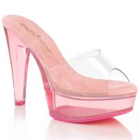 MARTINI-501 Fabulicious vegan ladies high heels platform slide clear baby pink tinted