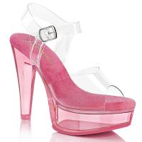 Sale MARTINI-508 Fabulicious vegan ladies high heels ankle strap sandal clear pink tinted 41
