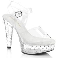 MARTINI-508SDT Fabulicious ladies high heels ankle strap sandal clear rhinestones