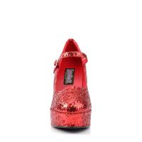 Sale MARYJANE-50G chice Funtasma High-Heels Damen Plateau Riemchenpumps rot Glitter 40