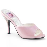MONROE-05 Pin Up Couture Damen High Heels Pantoletten pink Strassabsatz