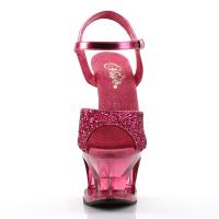 Sale MOON-710GT Pleaser high heels sandal cut-out platform glitter hot pink tinted 38