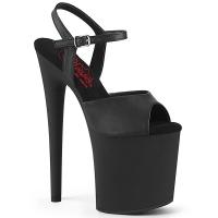 NAUGHTY-809 Pleaser vegan high heels comfort width ankle strap sandal black matte
