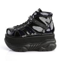 Sale NEPTUNE-100 DemoniaCult platform lace-up shoe black silver glitter uv reactive 41