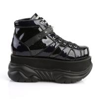 Sale NEPTUNE-100 DemoniaCult platform lace-up shoe black silver glitter uv reactive 41
