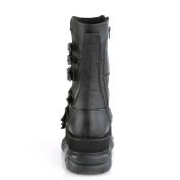 Sale NEPTUNE-210 DemoniaCult platform mid calf boot multi straps black matte 38