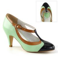 PEACH-03 Pin Up Couture t-strap pump tri color mint multi matte