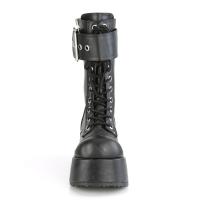 Sale PETROL-150 DemoniaCult wedge platform boots black vegan leather ornamental zipper 42