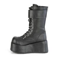 Sale PETROL-150 vegane DemoniaCult Unisex Keilplateau Stiefel schwarz Lederlook Zierzipper 42