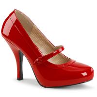 PINUP-01 Pleaser Pink Label Mary Jane High-Heels Riemchenpumps rot Lack