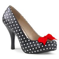 PINUP-05 Pleaser Pink Label High-Heels Pumps schwarz mit weißen Punkten