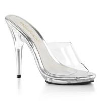 Sale POISE-501 Fabulicious transparente Damen High Heels Pantoletten klar 36