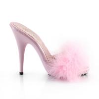 Sale POISE-501F Fabulicious ladies platform marabou sandal baby pink satin marabou fur 37