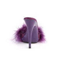 Sale POISE-501F Fabulicious Damen Stiletto Pantoletten lila Satin Marabufell 38