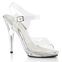 Sale POISE-508 Fabulicious ankle strap sandal stiletto high heels clear 37