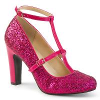 QUEEN-01 Pleaser Pink Label Damen High Heels Lack Riemchen Pumps hotpink Glitter