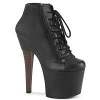 RADIANT-1005 Pleaser high heels platform front lace-up ankle boot black matte