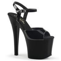 RADIANT-709 vegane Pleaser High-Heels Plateau Sandaletten schwarz Lack