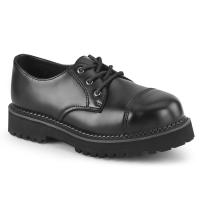 Sale RIOT-03 DemoniaCult klassische Herren Schnürschuhe schwarz Echtleder 43