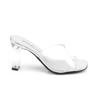 Sale ROMANCE-301 Fabulicious Damen Pantoletten transparent mit rechteckigen Absatz 39